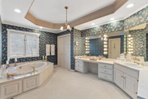 Luxurious master bathroom featuring modern fixtures at 1069 Windsor Drive, Gallatin, TN.